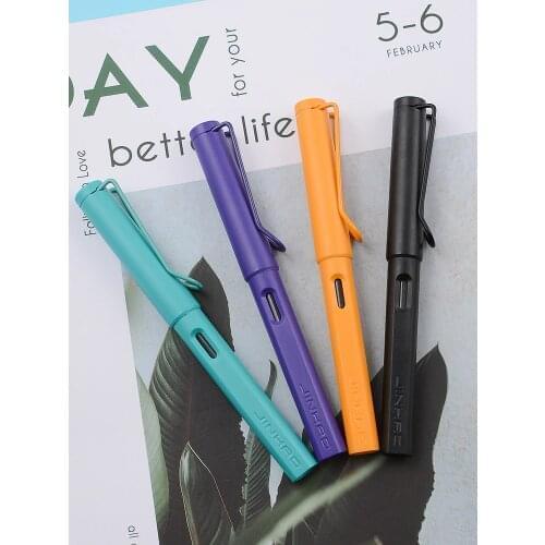 New Jinhao Fountain Pen 619 Ink Pens Plastic Frosted Penholder Stylo Plume Vulpen Stilografica Student Stationery Gift Pen