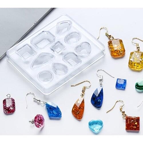 New DIY Jewelry Tool Geometric Jewelry Mold Pendant Earring Silicone Resin Craft Making Tool Handmade Decoration Gift