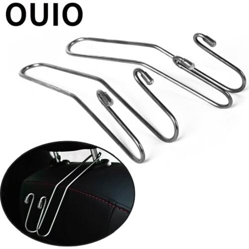 OUIO Car multi-functional stainless steel car seat hook for Hyundai Creta I30 IX35 Volkswagen Polo VW Golf 4 7 5 Tiguan 2017