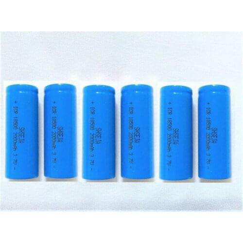 6PCS 3.7V 2000Mah rechargeable Battery 18500 battery 3.7V For lashlight Wholesale Safe Li-Ion