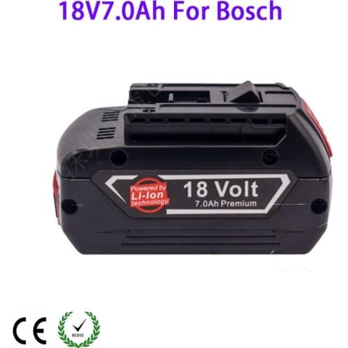 18V 7.0Ah Rechargeable Li-Ion Battery For Bosch 18V7Ah Power Tool Backup 7000mah Portable Replacement BAT609 Indicator Light