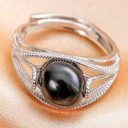 Popular HIgh Quality 7*9mm Oval Green Black Red Color Resin Female Alloy Opening Ring For Women Party jewelry Accessories