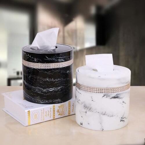 Simple Fashion Resin Desktop Paper Towel Tube Home Living Room Roll Storage Box Paper Holder Removable Tissue