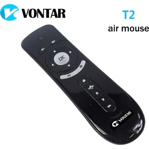 VONTAR Gyroscope Mini Fly Air Mouse T2 2.4G Wireless Keyboard remote control 3D Sense Motion Stick For Android TV Google TV box