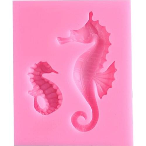 Size sea horse shape silicone mold chocolate flip sugar cake decorative tool drop glue gypsum mold craft resin mold