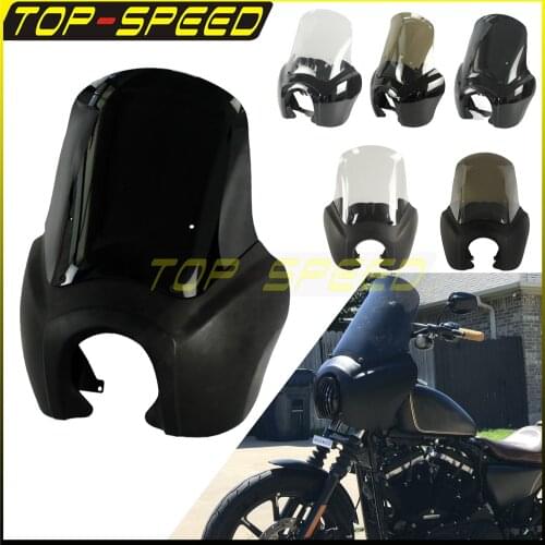 Retro Replica Headlights Fairing With Windshield Mounting Bracket Kit for Harley Sportster Dyna Softail Super Glide FXR FXD FXDT