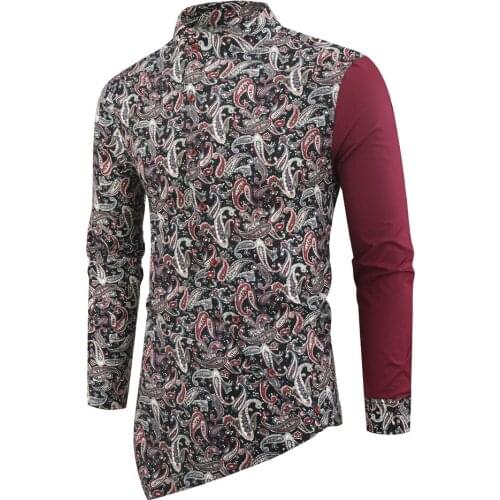 Printing Shirt Men shirts Long Sleeve Camisa Masculina Chemise Homme Social Men Club Prom Shirt