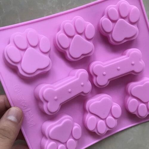 Silicone Chocolate Mold PAWS bone baking Tools Silicone Jelly and Candy muffin cookies Mold Non-stick cake mold