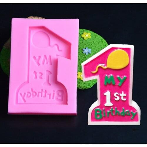 1st Baby Birthday One year old Baby Shower Candle Mold Silicone Mold Chocolate Mold Cookie Mold Party Favors
