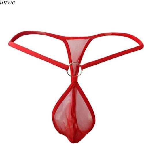 1pcs Mens Mesh G String Sexy Gay Mini Thong Underwear Erotic T-back Male Underpants Sexy Design