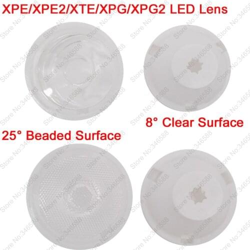 10pcs Cree XPE / XPE2 / XPG / XPG2 / XTE 3535 UV or Full Spectrum LED Lens Reflector 25 or 8 Degree Optical PMMA Lens 32.5mm
