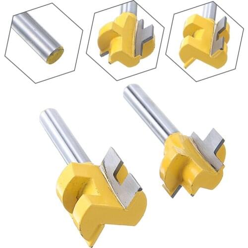 2pcs 8mm Shank T-shaped Joint Assemble Router Bits Tongue & Groove Milling Cutter for Woodworking Cutting Tools
