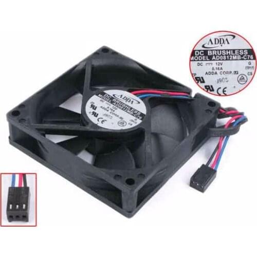 ADDA AD0812MB-C76 G TP17 DC 12V 0.16A 80x80x25mm 3-Wire Server Cooling Fan