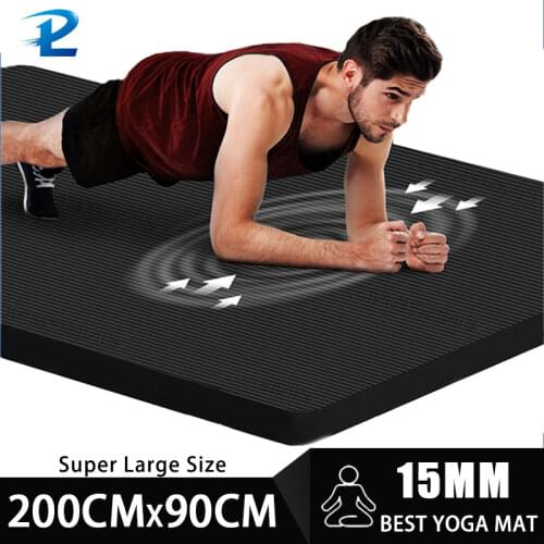 200cmx80cmx15mm Thicken Non-Slip Mens Fitness Mat High Density Exercise Yoga Mats For Gym Home Fitness Exercise Gymnastics