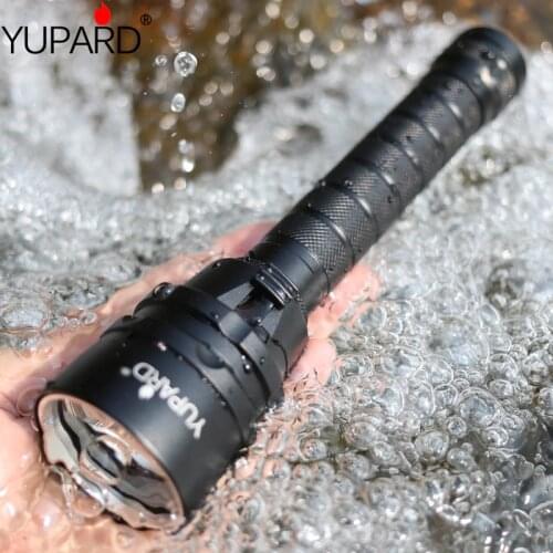 5*L2 high power waterproof diving flashlight scuba dive 200m underwater tactical fill light Torch T6 LED lantern yellow light
