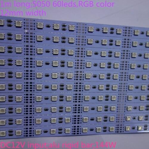 1m long aluminum Led RGB color Rigid Strip;60leds,DC12V input;14.4W