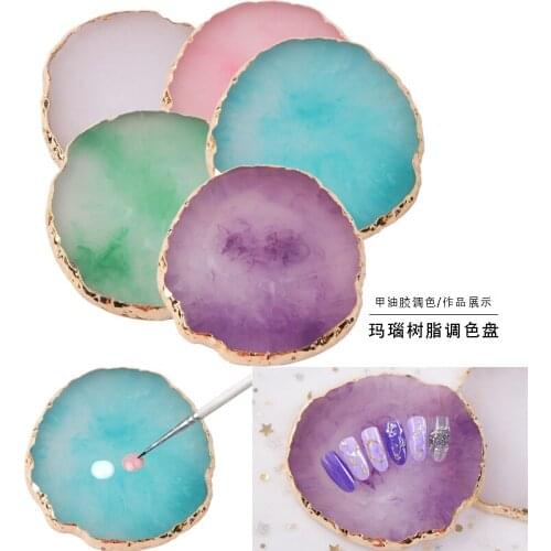 1Pc/10.3*9.2cm Nail Polish Tip Display Nail Art Palette Resin Coaster or nail art Palette Resin design Handmade Palette