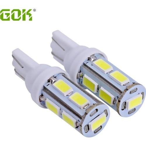 2pcs/lot Car Led T10 9smd led 5730 5630 w5w led t10 9LED Side Wedge parking bulb canbus auto for lada car styling