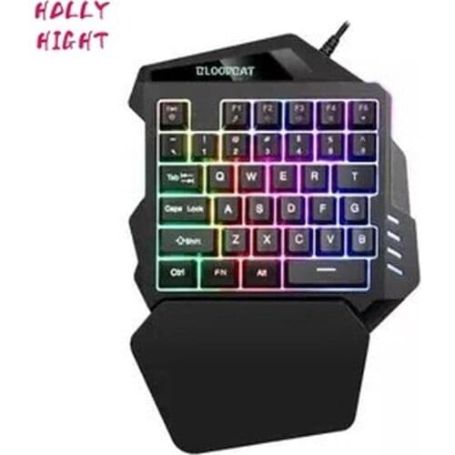 2021 Wired Backlight Keyboard Mouse Set One-handed Professional Gaming Keyboard Mini Portable Game Mouse for Eating Chicken Game