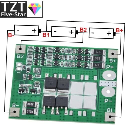 3S 15A 11.1V 12V 12.6V Lithium Battery Charger Protection Board with Balance 18650 Li-ion Lipo Cell Pack bms pcm
