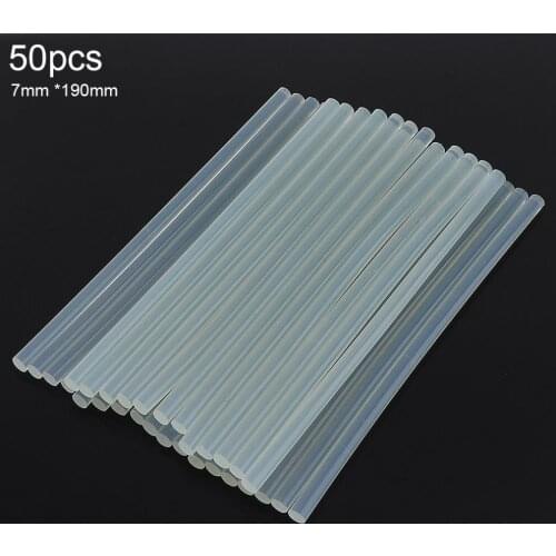 50pcs/lot 7mmx190mm Transparent Hot-melt Gun Glue Sticks Gun Adhesive DIY Tools for Hot-melt Glue Gun Repair Alloy Accessories