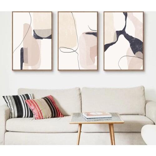 Abstract Beige Marble Geometric Graphics Canvas Paintings Poster Print Wall Art Giclee Artwork for Wall Living Room Home Decor