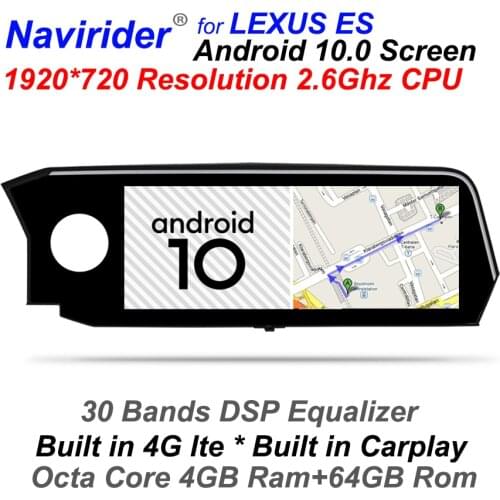 12.3" Car Android 10.0 Radio Bluetooth Head Unit For Lexus ES300H ES350H ES300 ES330 2019 ES350 Multimedia Player GPS Navigation