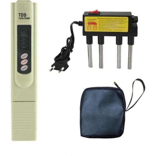 TDS Water Electrolyzer Test Electrolysis Pen Digital TDS Meter Filter Water Quality Purity Level Tester EU Plug