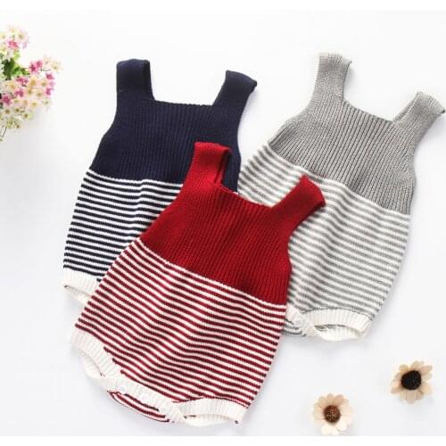 Baby Rompers Newborn Baby Jumpsuit Overall Sleeveless Baby Boys Clothes Autumn Knitted Girls Baby Casual Strap Suit Clothes