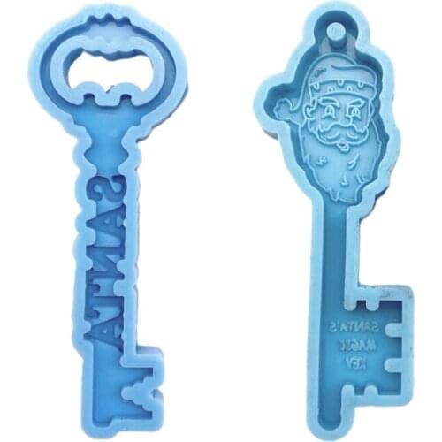 DIY Crafts Christmas Theme Key Shape Epoxy Resin Mold Keychain Silicone Mould Dropshipping