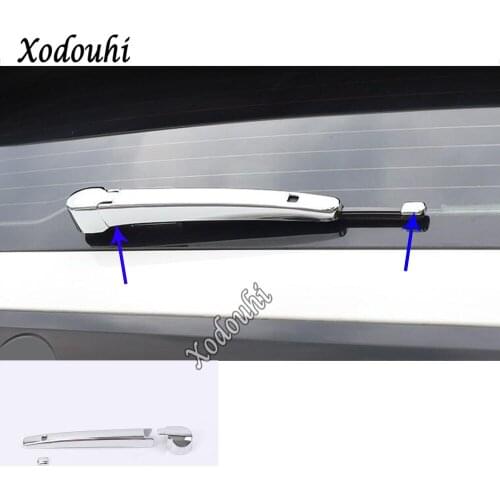 For Volkswagen VW T-cross Tcross 2018 2019 2020 Car Styling Trim ABS Chrome Car Rear Glass Wiper Nozzle Cover Tail Window Frame