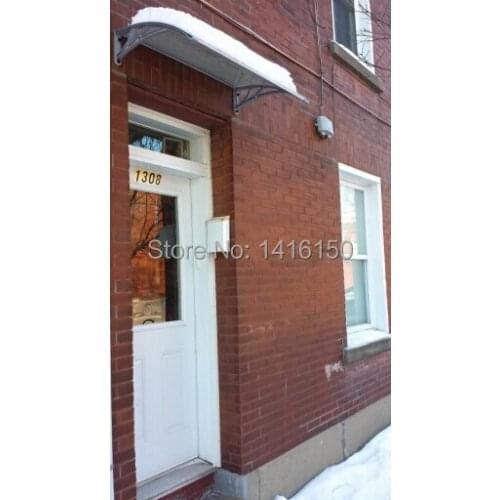 DS100120-P,100x120cm,39.37inches x 47.25inches.strong bearing heavy snow door awning,simply to install plastic door awning