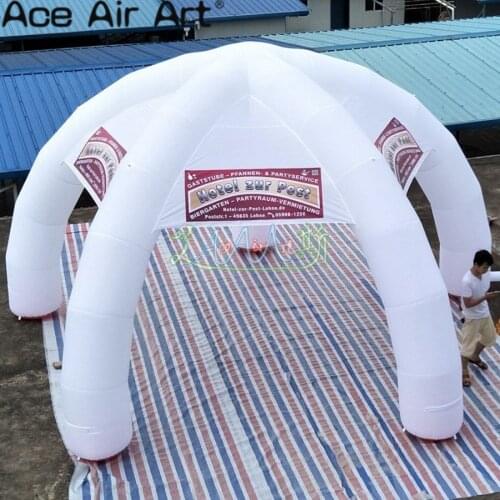 Customized 6.6m diameter dome inflatable spider event station party shelter roof yard 5 legs tent for car promotion