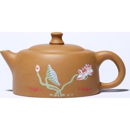 Yixing Famous Purple Clay Teapot Ore Gold Section Pure Handmade Lotus Incense Skyline Kungfu Tea Set Teapot Household Teapot