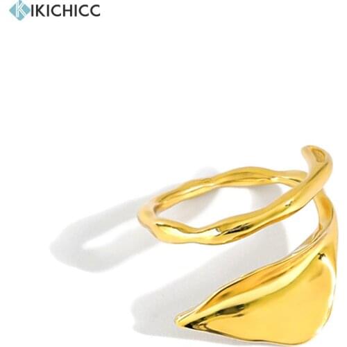 KIKICHICC 925 Sterling Silver 2021 Snake Big Head Rock Punk Rings Resizable Women Fine Jewelry Rock Punk Simple Slim Jewels