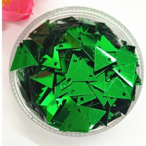 LNHOME 50g 9mm Triangular Shape Loose Flat Sequins Sewing For Crafts Spangle Sequin Loose Accessories Green