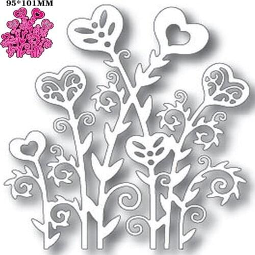 Lovely Heart Grass 2021 Metal Cut Dies Stencils for Scrapbooking Stamp/Photo Album Decorative Embossing DIY Paper Cards
