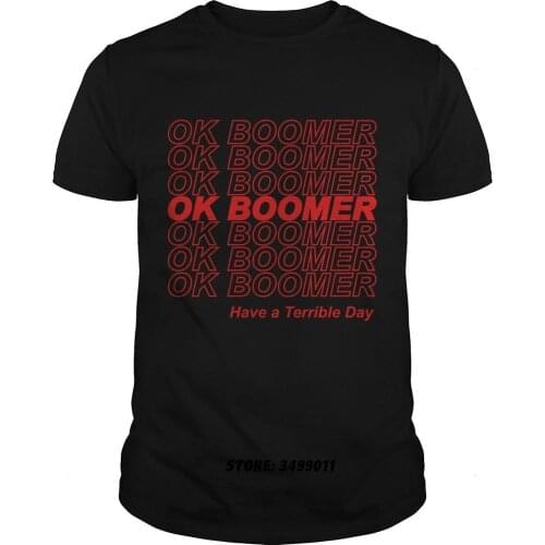OK Boomer Print T Shirt Letter 3D Mens Tops T Shirt Harajuku Vintage Sweatshirt O Neck Custom Tshirt for Men Streetwear