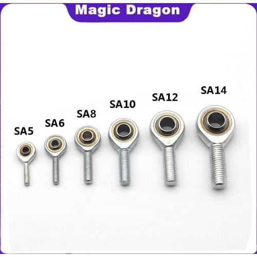 Male External Thread Ball Bearing SA6T/K SA8T/K SA10T/KSA12T/K SA14T/K SA16 Bearing Steel Fish Eye Rod End Ball Joint Bearings