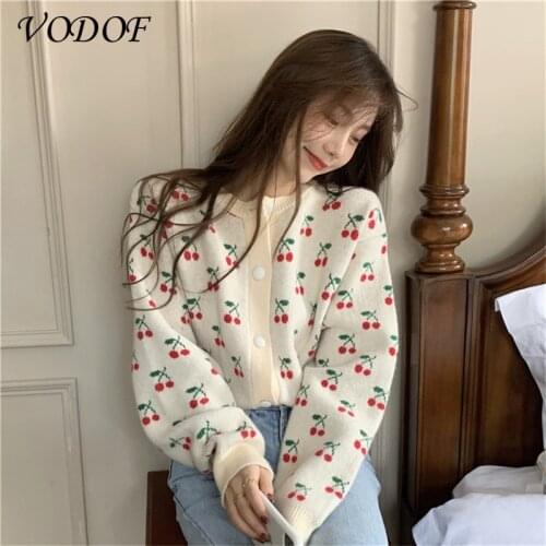 VODOF 2021 New Womens Autumn Handmade Sweaters and Cardigans Floral Embroidery Hollow Chic Knit Jacket Pearl Beaded Cardigan
