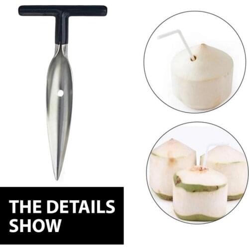 Coconut Opener Tool Stainless Steel Coconut Opener Water Punch Tap Drill Straw Hole Opener Kitchen Portable Fruit Openers Tools