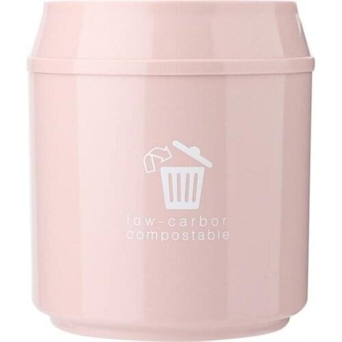 Nordic Simple Mini Plastic Trash Can Office Bathroom Kitchen Trash Bin Living Room Bedroom Garbage Household Waste Bin With Lid