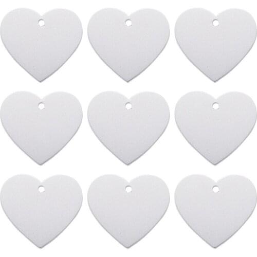 20pcs Aluminium Heart Pendants Laser Cut Pendants Blank Stamping Tag Pendants jewelry making 46.5x50.5x1.5mm, Hole: 4mm F80
