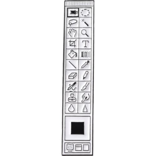 PS Toolbar Brooch Cartoon Paintbrush Crop Shirt Enamel Badges Pin Broches for Men Women Badge Pines Brooches Jewelry Accessories