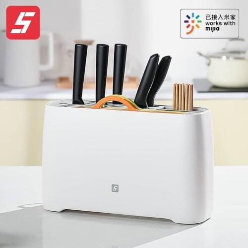 FIVE Smart Knife Chopsticks Cutting Board Sterilization Holder Work With Mijia APP UVC Ultraviolet Disinfection 70℃ Cycle Drying