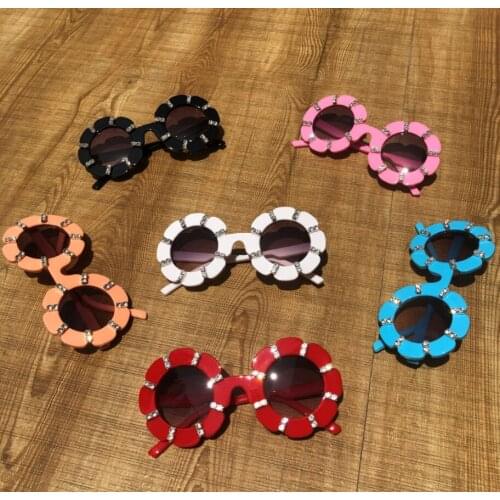 ZAOLIHU 2020 New Design Baby Sunglasses 6 Colors Crystal Handmade Kids Eyewear Unique Summer Sun Glasses Bling Bling Eyeglass