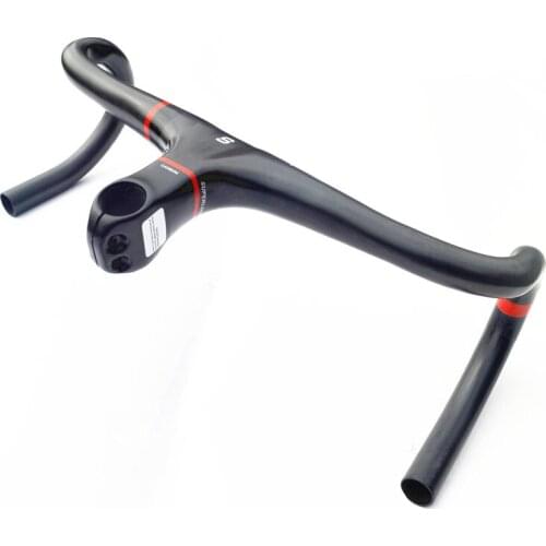 Superlogic New full carbon handlebar Road bicycle handlebar and stem carbon fiber Integrated Handlebar With Stem ud 265g