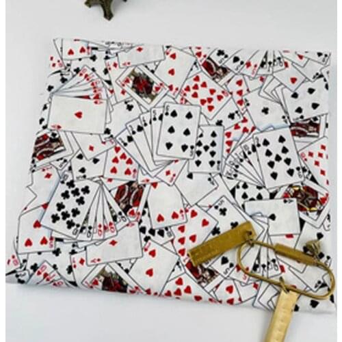 Viaphil 100% Cotton Fabric Brand New Poker Printed Sewing Cloth Dress Clothing Textile Tissue