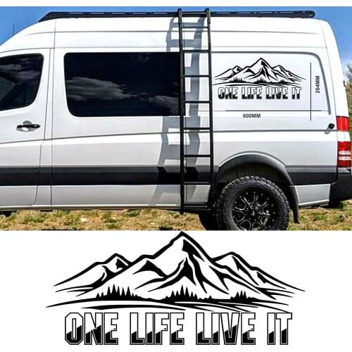 For Large One Life Live It Vinyl Sticker Camper Van Motorhome Decal Mountain jy-006