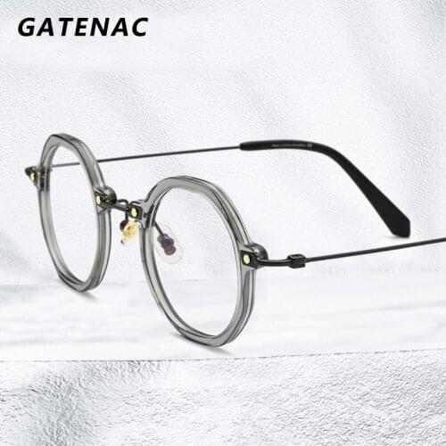 2021 New Korea Titanium Eyeglasses Frame Men Round Prescription Optical Acetate Glasses Frame Women Myopia Luxury Small Eyewear